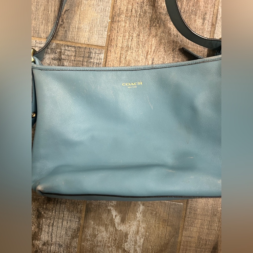 Coach Slate Blue Leather Crossbody Bag- See Pics - Picture 2 of 12